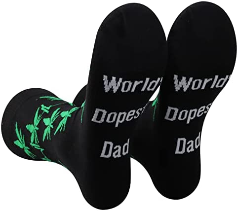 PXTIDY Weed Dad Socks World's Dopest Dad Novelty Socks Marijuana Cannabis Weed Father Gift Father's Day Gift