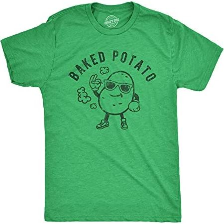 Crazy Dog Tshirts Mens Baked Potato Tshirt Funny 420 Marijuana Weed Graphic Novelty Tee for Stoner